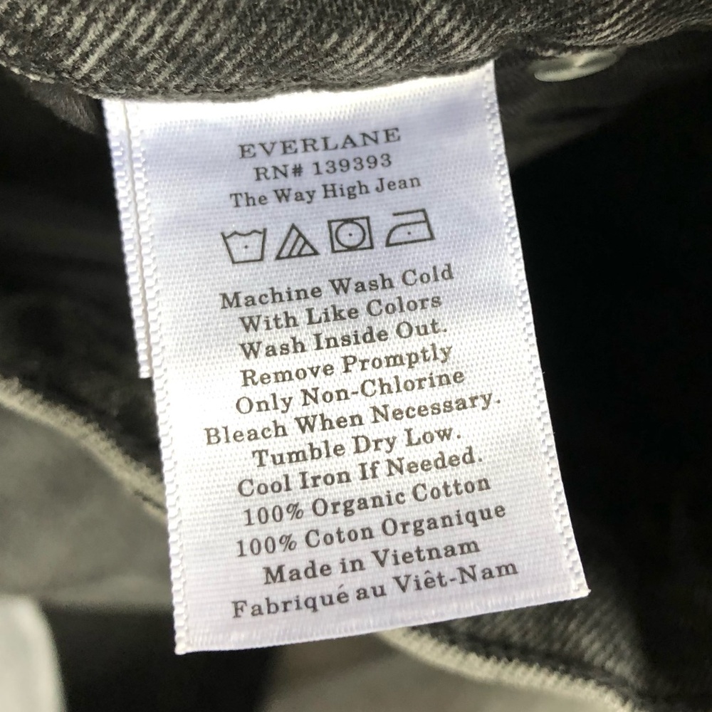 NWT Everlane The Way High Organic Cotton Straight Leg Jeans | Black, Size 30 - Picture 12 of 12